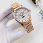 Longines White Dial Rose Gold Metal Bracelet Watch