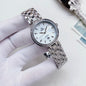 Omega White Dial Crystal Bezel Watch