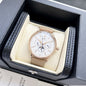 IWC Rose Gold White Dial Strap Watch
