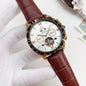 OMEGA Brown Strap Gold-Tone Watch