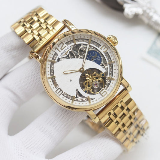 Longines Gold White Bracelet Watch
