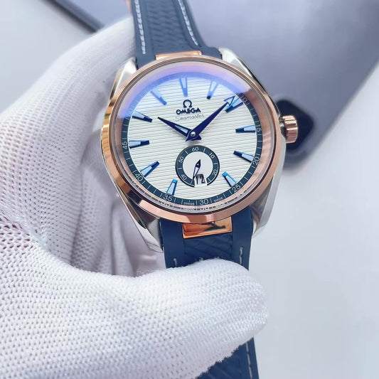 OMEGA Blue Strap White Dial Watch