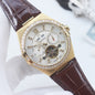 OMEGA Gold Brown Silver Dial Strap Watch