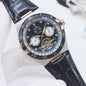 OMEGA Rose Gold Black Dial Leather Strap Watch
