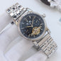 PATEK PHILIPPE Silver Black Dial Bracelet Watch